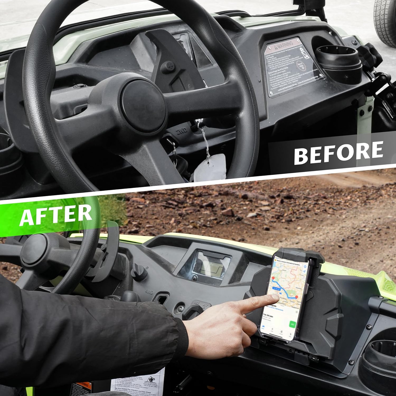 SAUTVS Electronic Device Tablet Phone Holder Compatible with Honda Pioneer 520 2021-2026 / Pioneer 500 2015-2023 Accessories, Adjustable Navigator GPS Tablet Phone Mount with Extra Storage Box - 图片 4